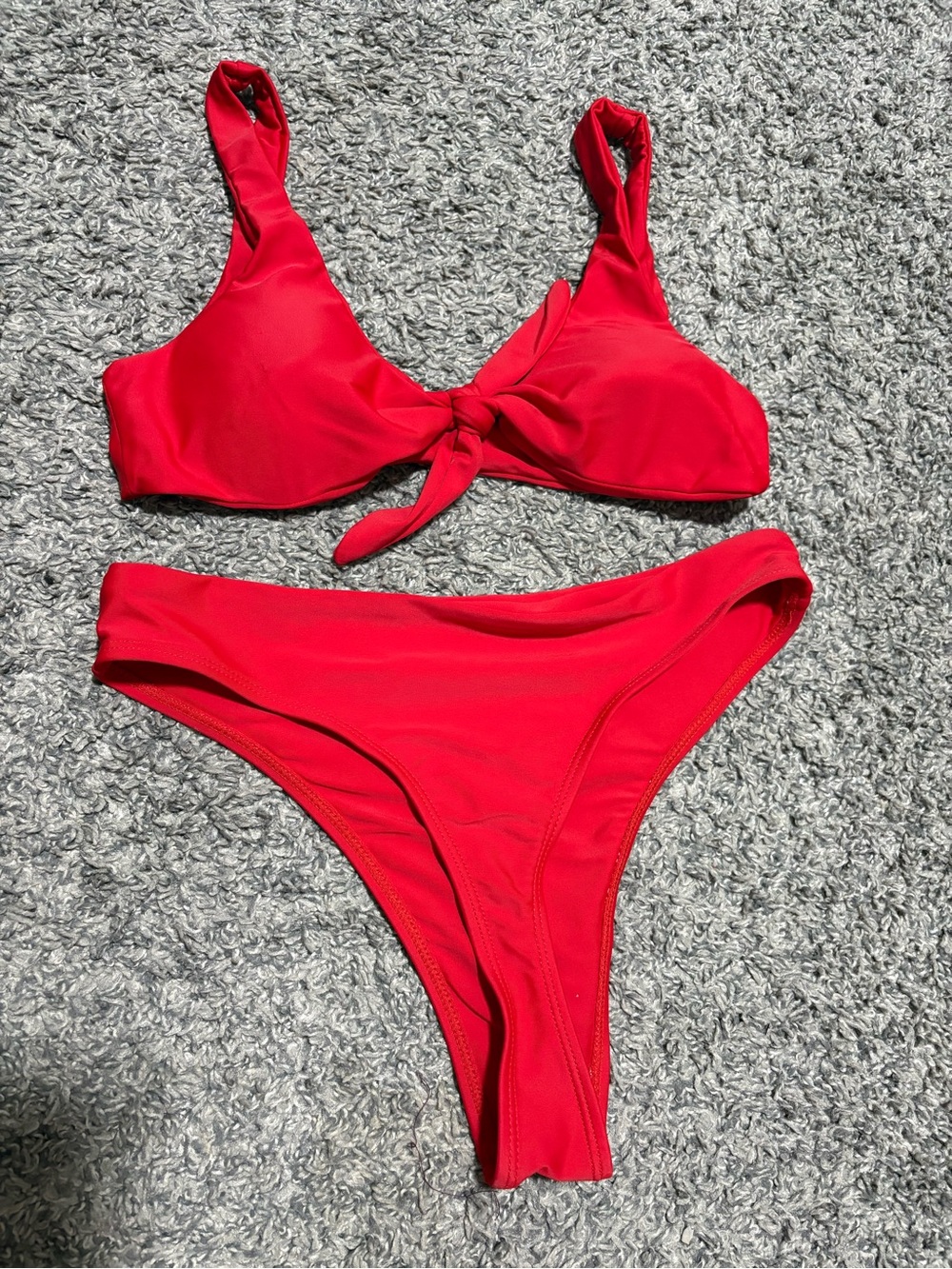 ❤️ Bright Red Tie Front Bikini Set ❤️
